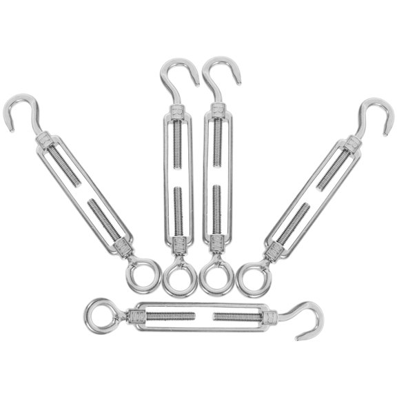 POPETPOP 5Pcs Stainless Steel Silver Rope Turnbuckle for Precise Wire Tightening