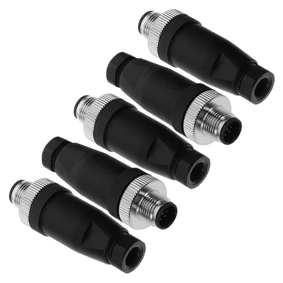 POPETPOP 5Pcs Industrial 8 Pin Circular Connector Panel Mount Black Waterproof Design