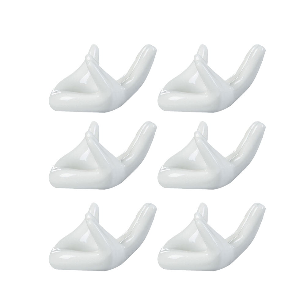 POPETPOP 6 Pcs Creative Ocarina Display Accessories Ceramic Base Holder Hand Shaped Collector for 6 Holes/12 Holes Ocarina Flute Musical Instrument Home Decoration (White)