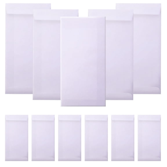 POPETPOP 60Pcs White Paper Business Envelopes Self Sealing Multi Function Letter Covers
