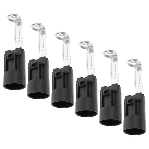 POPETPOP 6Pcs Black E14 Light Socket Lamp Holder Replacement for Home Use Durable Plastic and Metal
