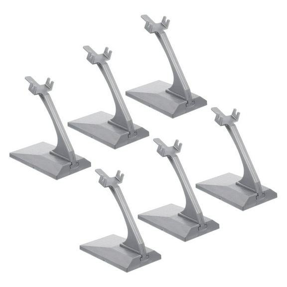 POPETPOP 6Pcs Plastic Model Airplane Display Stand Grey Sleek Support Frame for Desk