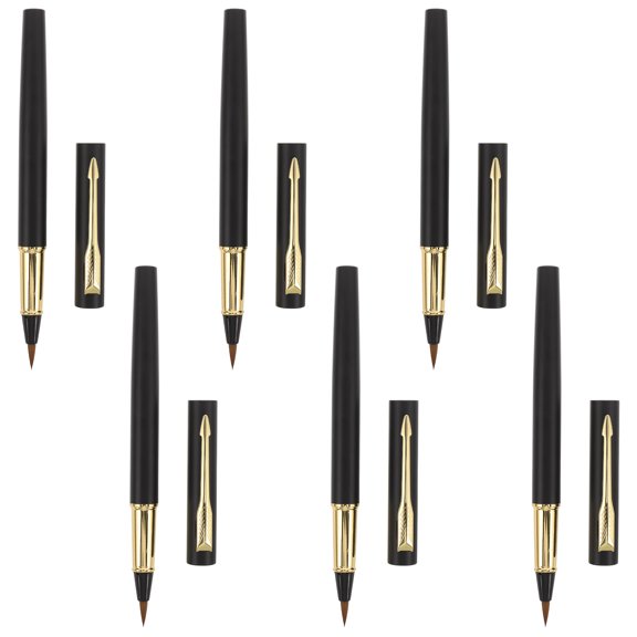 POPETPOP 6Pcs Pocket Calligraphy Brush Pen Lightweight Refillable Ink Pen for Hand Lettering