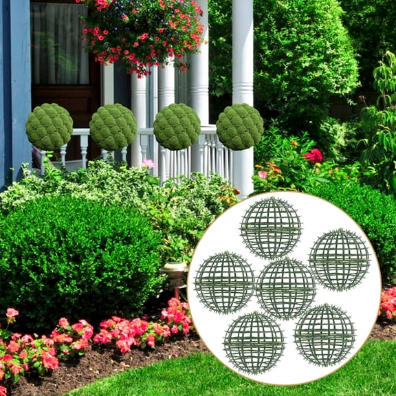 POPETPOP 6pcs Floral Ball Frame Artificial Plant Topiary Holder Green Plastic for DIY Enthusiasts and Decorators