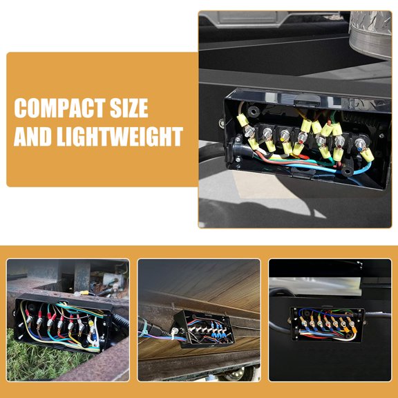 POPETPOP 7 Way Trailer Wire Junction Box Durable Weatherproof Electrical Enclosure