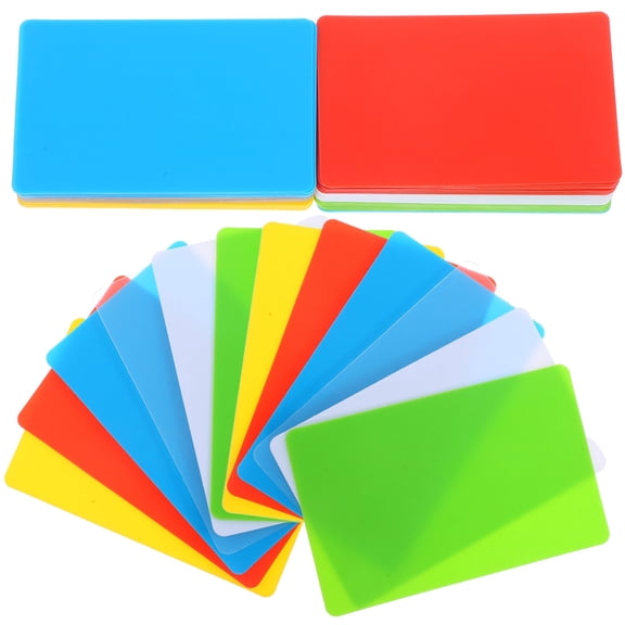 POPETPOP 72Pcs Waterproof Blank Inkjet Plastic Cards Double Side Printable for Office Use
