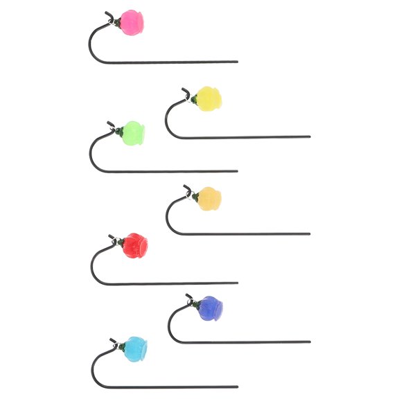 POPETPOP 7Pcs Glow in Dark Micro Landscape Flower Picks Assorted Color for Indoor and Outdoor Decor