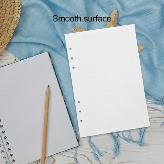 POPETPOP 80Sheets White Notepad Refills with 6 Holes for Daily Writing and Note Taking