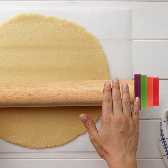 POPETPOP 8Pcs Flexible Silicone Rolling Pin Bands for Even Cookie and Pastry Dough