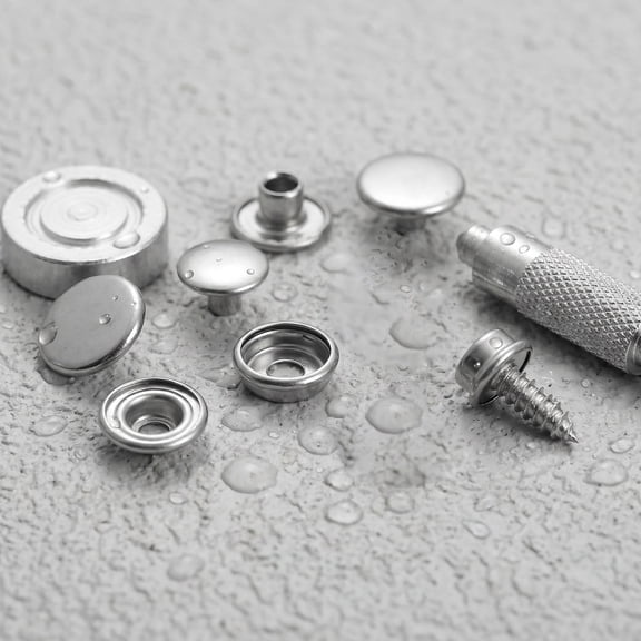 POPETPOP 90Sets Snap Fasteners Kit Stainless Steel Canvas Snaps for Sewing Repair and Outdoor Gear