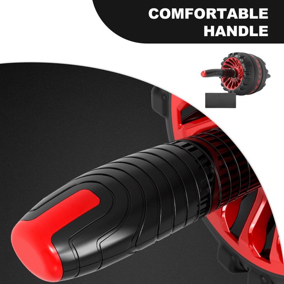 POPETPOP Abdominal Wheel for Fitness with Thickened Red Rubber Wheel for Core Strength Building