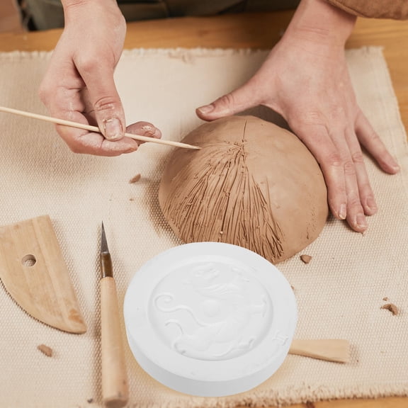 POPETPOP White Ceramic Pottery Press Plate Mold for Casting with Reusable Clay Molds