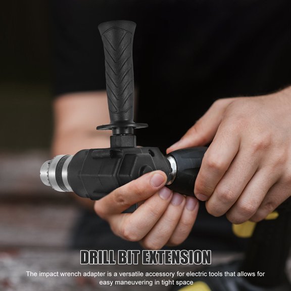 POPETPOP Angle Drill Attachment for Electric Screwdriver Black Impact Driver Accessory