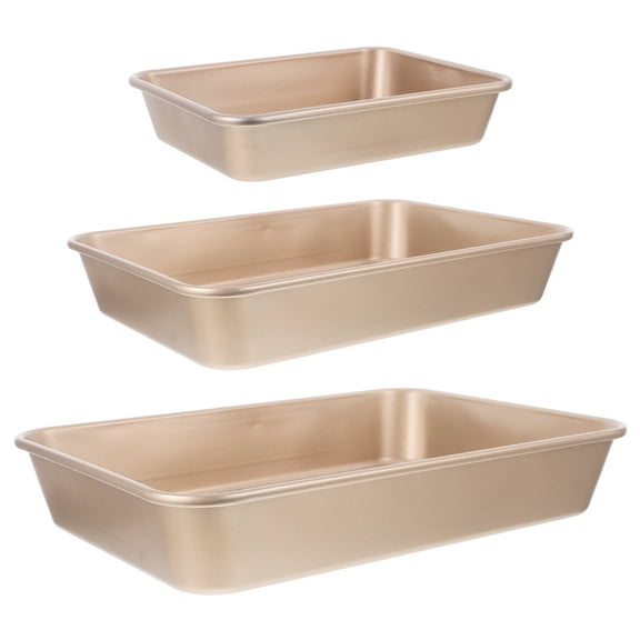 POPETPOP Baking Tray 3Pcs Deep Pan Design Nonstick Coating For Toaster Oven And Baking Sheets