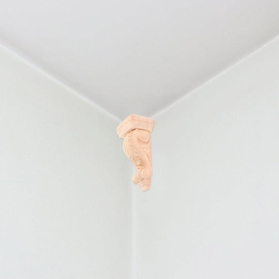 POPETPOP Durable Solid Wood Roman Column Corbel for Elegant Home Decor Beige Decorative Shelf Bracket 3.5 x 3.5 x 9.5 Inches