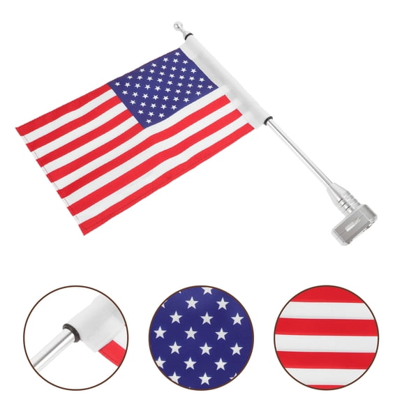 POPETPOP Bicycle Cargo Rack Flag Pole Stylish Design Metal Flag Mount 1Pcs