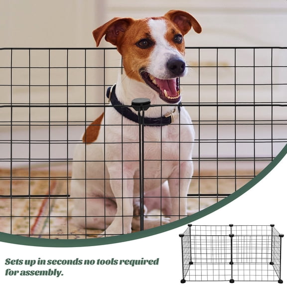 POPETPOP Black Cage for Dogs Portable Heavy Duty Slide Bolt Latch Easy Setup