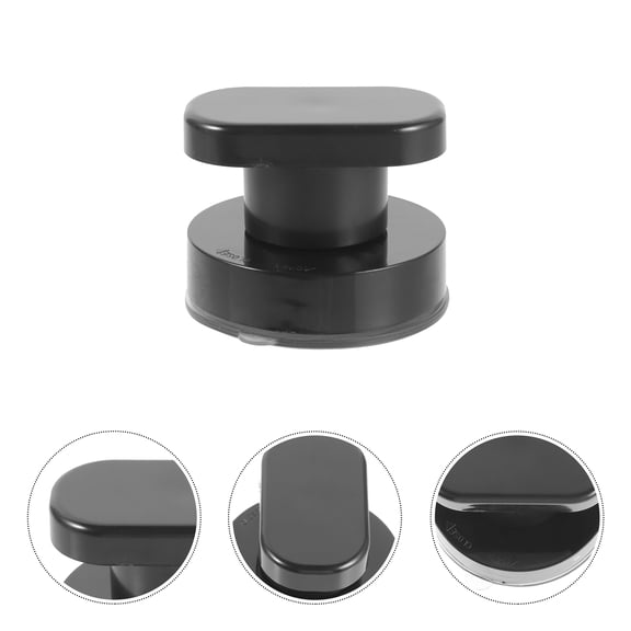 POPETPOP Black Plastic Suction Cup Handle for Bathroom and Kitchen Durable Wall Mounted Safety Grip
