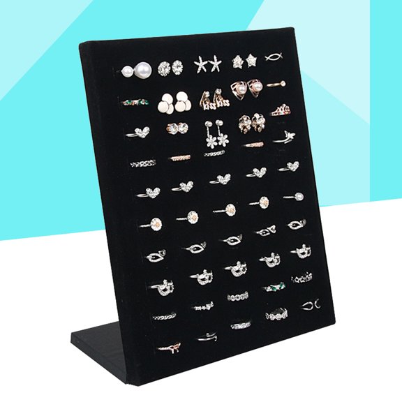 POPETPOP Black Ring Display Board for Organizing and Showing Rings Stylish Ring Showcase Stand for Dressing Table