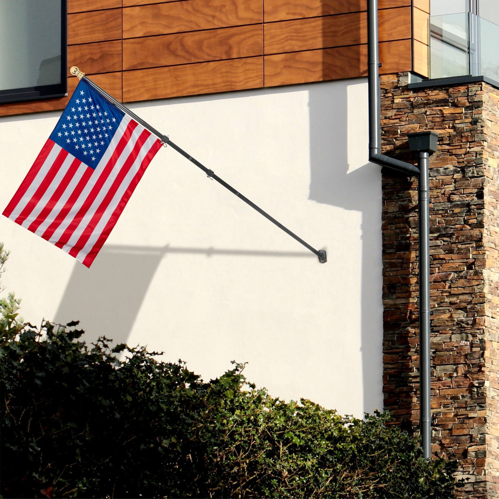 POPETPOP Stainless Steel Rotating Flag Pole Holder - Flag Stand for Yard, Balcony, Garden, Outdoor Use