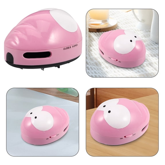 POPETPOP Carpet Sweeper Desktop Vacuum Cleaner ABS Crumb Cleaning Pink 1Set For Women