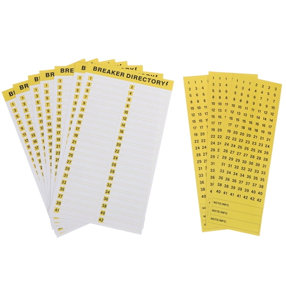 POPETPOP Circuit Breaker Box Label Yellow Numbered Self Adhesive for Fast Troubleshooting and Load Management