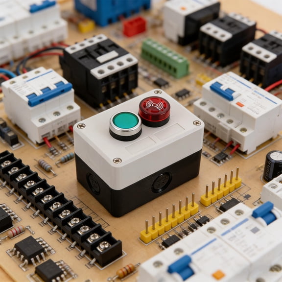 POPETPOP Compact Push Button Control Station Box with Rotary Start Stop Buttons for Equipment