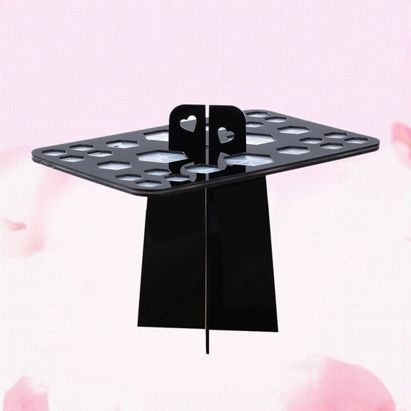 POPETPOP Cosmetic Brush Holder Black Acrylic Rack for Air Drying and Brush Maintenance