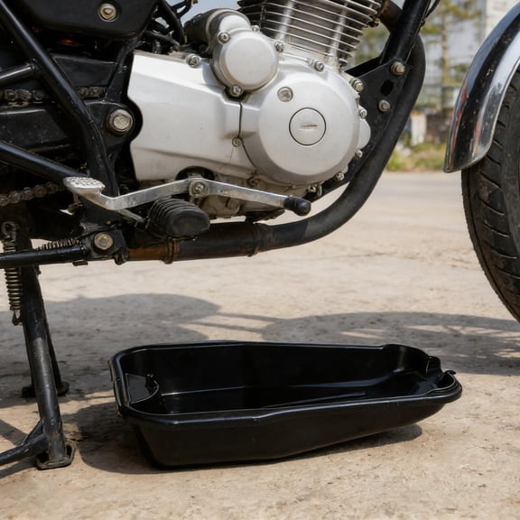 POPETPOP Durable Plastic Oil Drain Container Automotive Waste Oil Collector Tray in Black