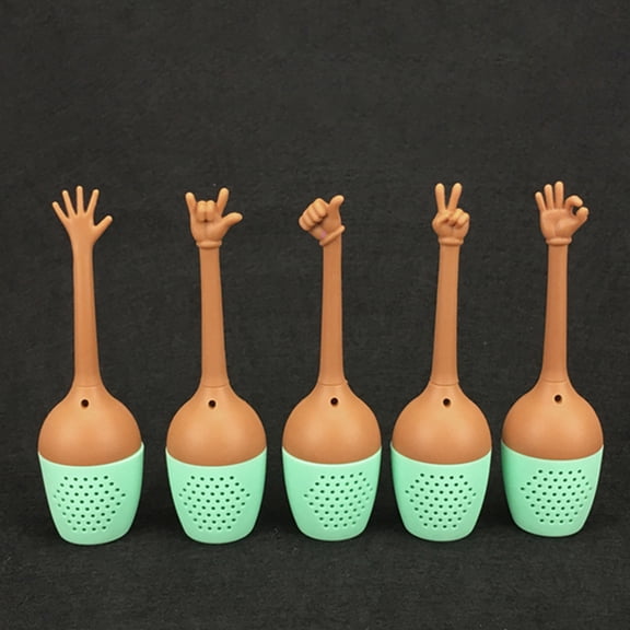 POPETPOP Easy to Clean Silicone Tea Infuser with Unique Hand Gesture Style for Home Use