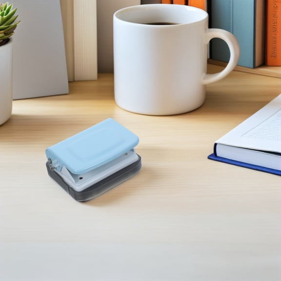 POPETPOP Efficient Blue Loose Leaf Hole Puncher with Manual Metal Binding Puncher