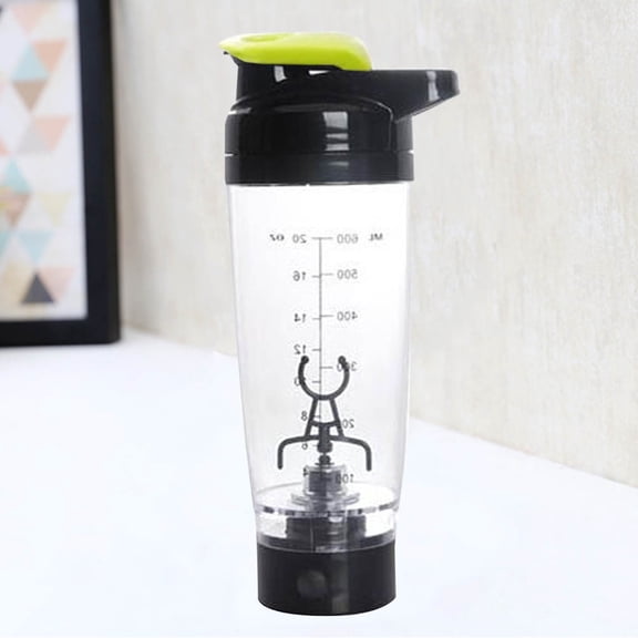 POPETPOP Green Electric Shaker Bottle Mixer with Powerful Tornado Mixing for Portable Use
