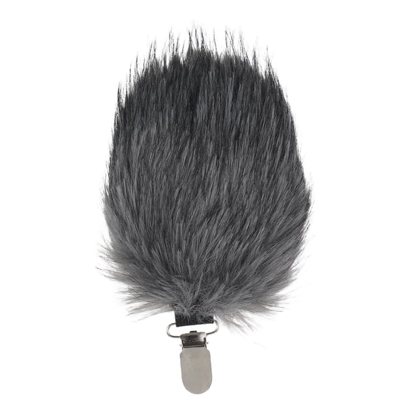 POPETPOP Grey Plush Bear Tail Prop Clip on Faux Costume Tail for Cosplay and Themed Events