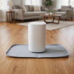 POPETPOP Grey Silicone Spill Catcher Tray for Coffee Carafe and Humidifier with Stable Non Slip Surface