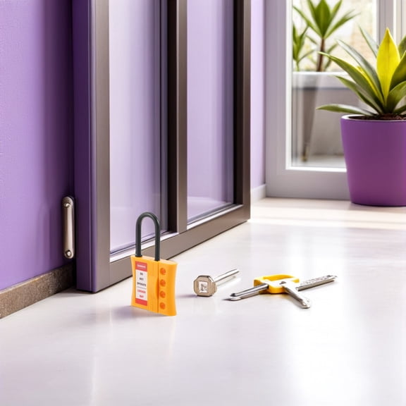 POPETPOP Insulated Yellow Multi Purpose Lockout Hasp for Electrical Safety with 4 Hole Group Access