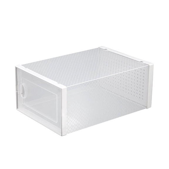 POPETPOP White Clamshell Shoes Container with Transparent Design Detachable and Wear Resistant for Home Storage