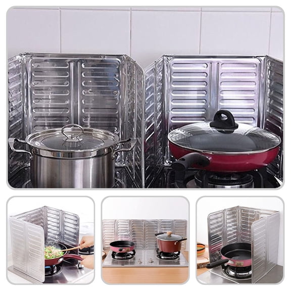 POPETPOP Kitchen Backsplash Protector Splatter Shield with Foldable Aluminum Screen