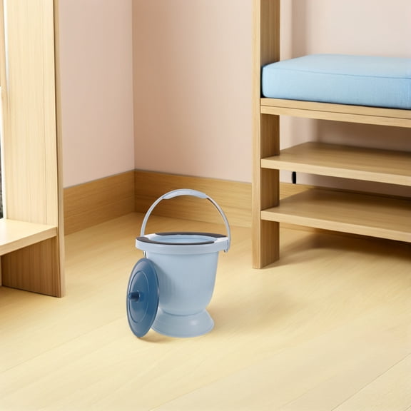 POPETPOP Leakproof Portable Bedside Commode Bucket with Lid Splashproof Urinal for Travel