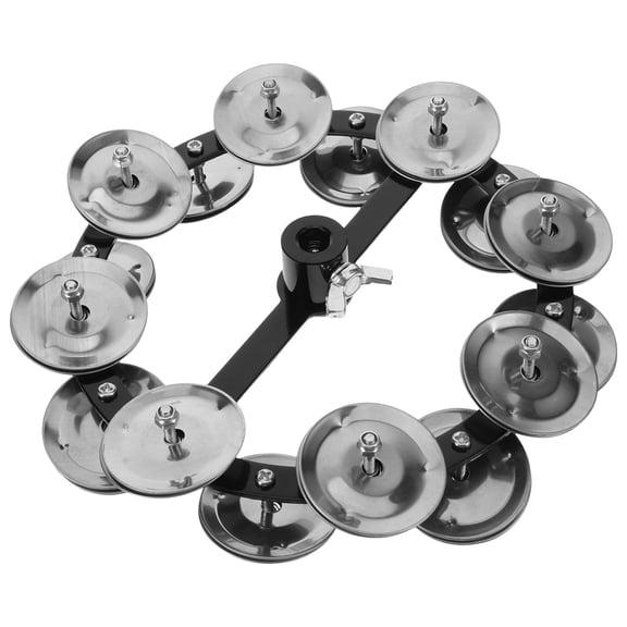 POPETPOP Loud Sound Drum Set Hi-hat Tambourine Silver Iron 1Pcs