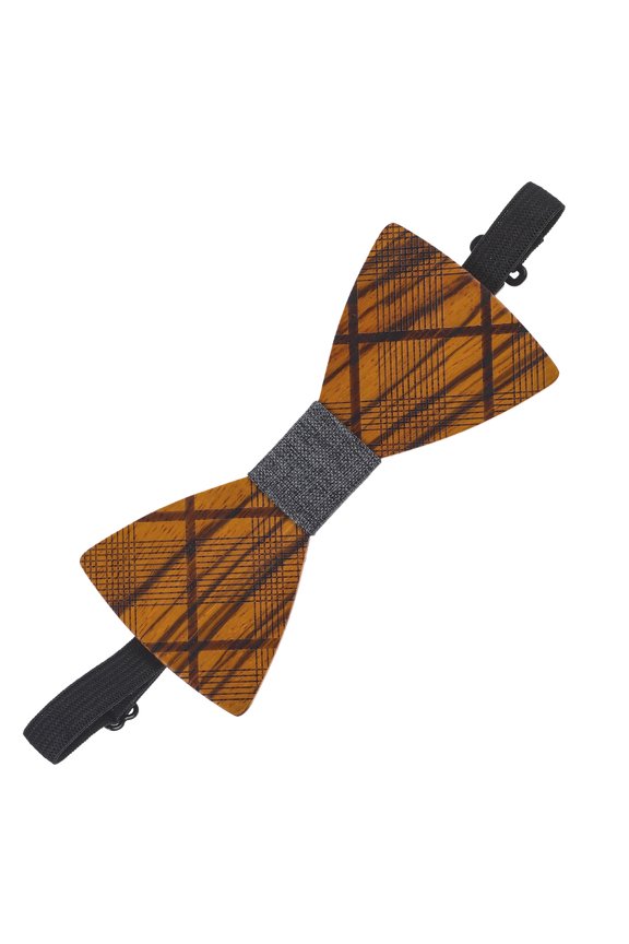 Men Bow Tie Wooden Groom Bowtie Natural Color Adjustable for Formal Wear and Dinners