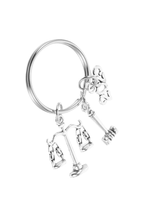 Justice Scale and Gavel Metal Keychain Elegant Lawyer Key Ring for Graduation and Everyday Use