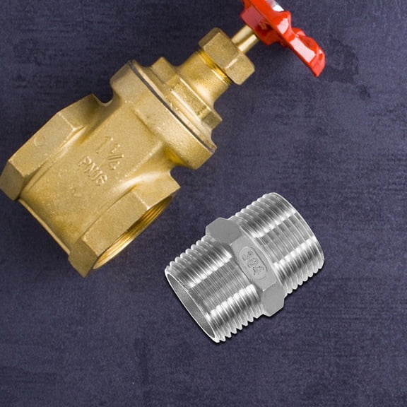 POPETPOP Metal Pipe Adapter Stainless Steel Hose Fittings for Fire Hydrants Washing Machines and Gas Pipelines Plated Silver