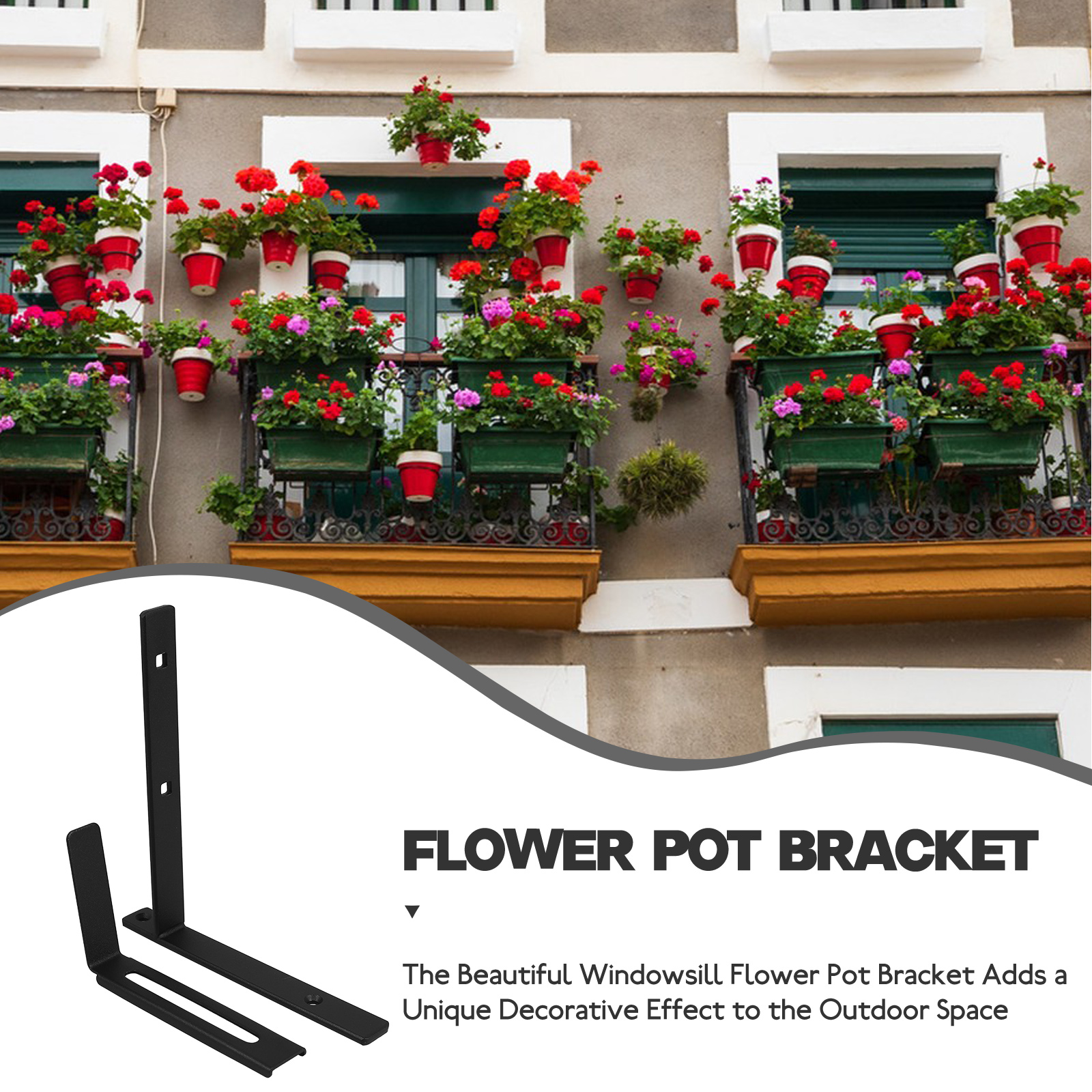 Flower Box Railing Brackets POPETPOP Mounting Bracket Adjustable Flower Box Bracket For Railings ...
