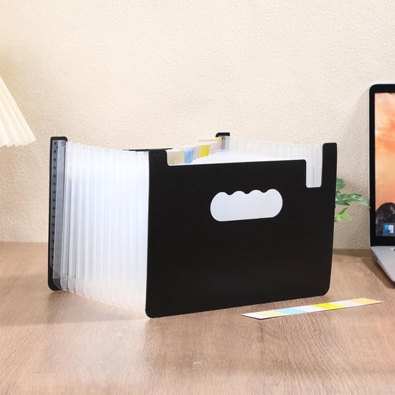POPETPOP Multi-Function Coupon Organizer Black File Folder for Document Storage