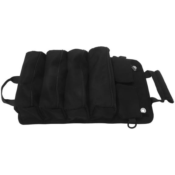 POPETPOP Stylish Black Rolling Tool Bag Organizer for Professionals in Multiple Trades
