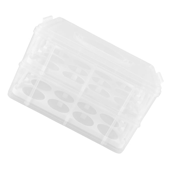 POPETPOP Multi Use White Dessert Holder with Handle Clear Dual Layer Cake Transport Box