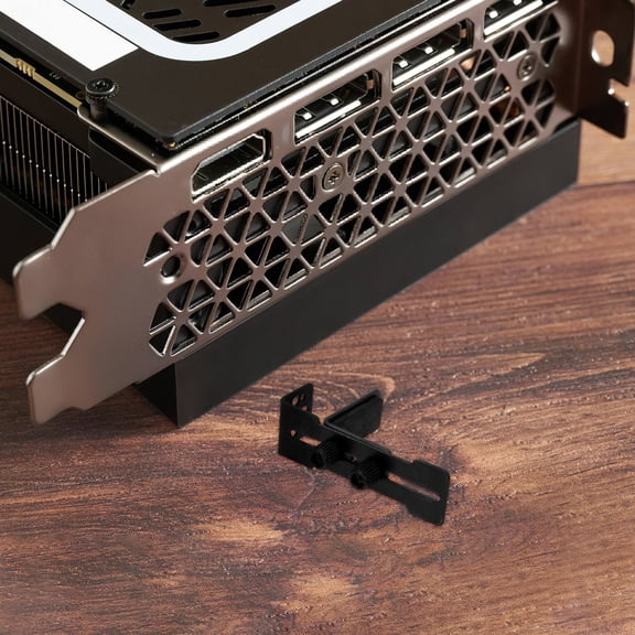 POPETPOP Multifunctional Black GPU Support Bracket for Desktop Pc Cases with Tool Free Installation