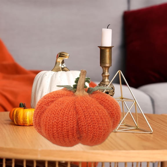 POPETPOP Orange Knit Pumpkin, Versatile Use, Perfect for DIY and Home Decoration