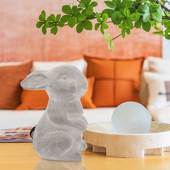 POPETPOP Cement Bunny Decor Light Grey Unique Design for Outdoor Pond and Garden