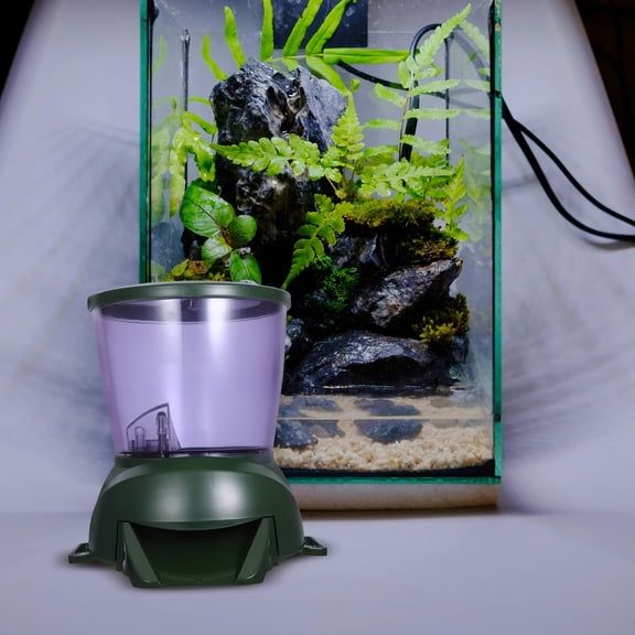 POPETPOP Pellet Fish Feeder for Aquarium and Pond Automatic Timing Feeder in Green Color